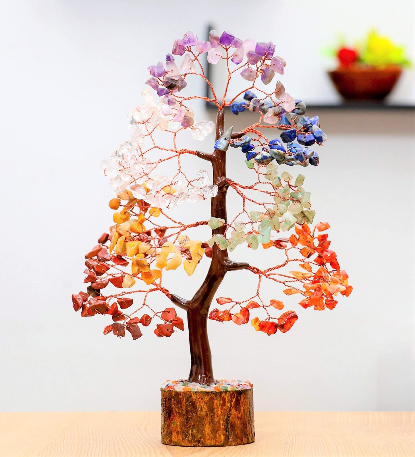 Crocon® 7 Chakhra Crystals Tree, Birthday Gifts for Women & Men, House Decor for Shelf, Healing Crystals, Spiritual Gift Decor, House Warming Gifts New Home, Birthday Gift for Mom Sister