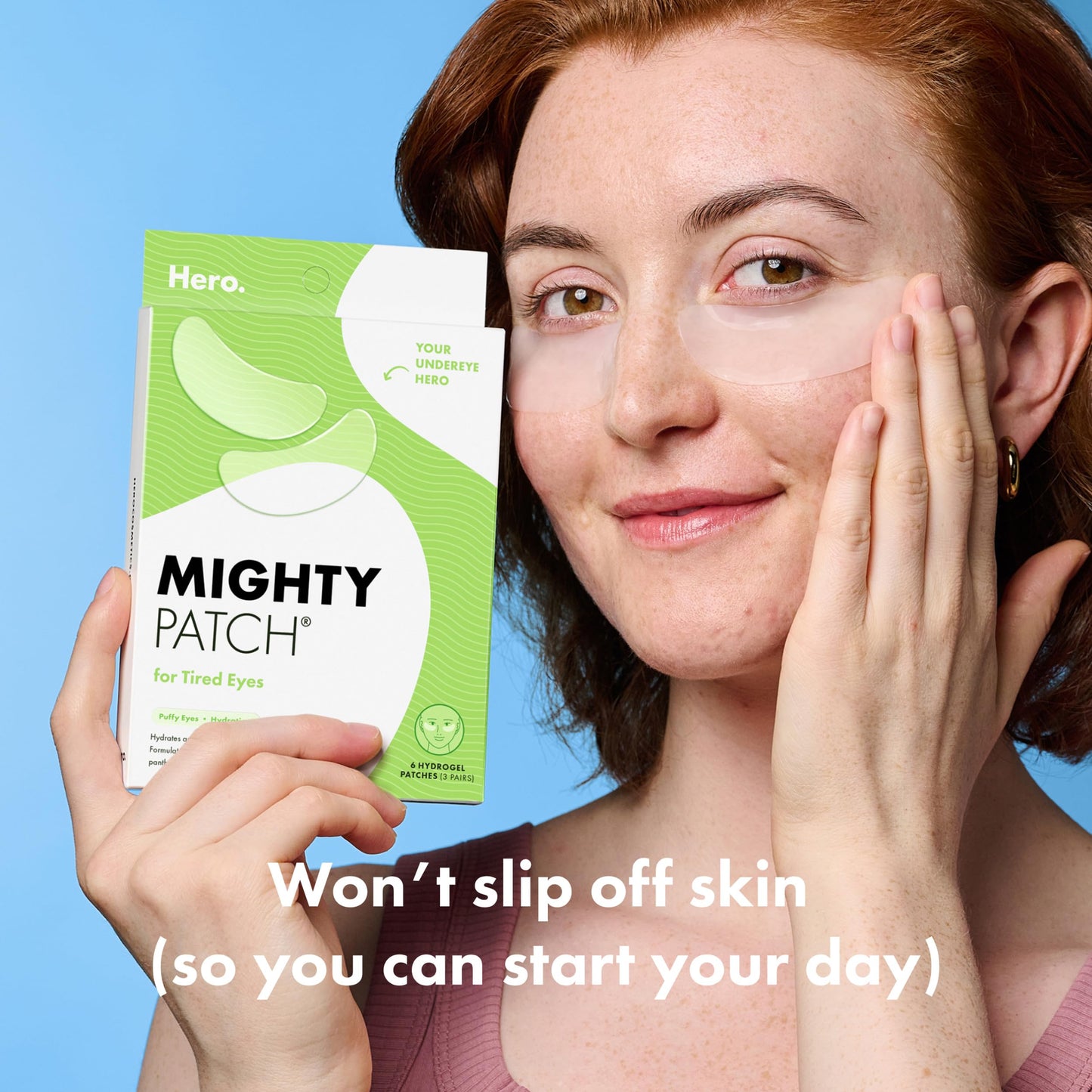 HERO COSMETICS Mighty Patch™ for Tired Eyes Patches - Soothing Hydrogel Patches - Awakens and Visibly De-puffs Undereyes with Multiple Applications (6 Count)
