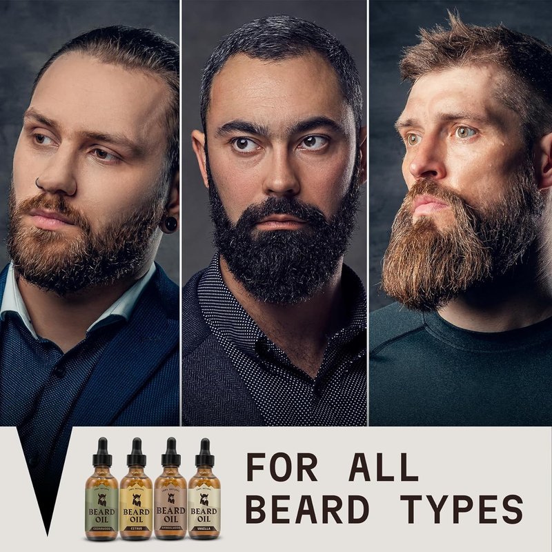 Striking Viking Beard Oil for Men - 2.64 Fl Oz, Pack of 4 - Barber-Style Softening Infusion - Encourages Fuller Beard Growth - Featuring Sandalwood, Vanilla, Cedarwood, Citrus Oil