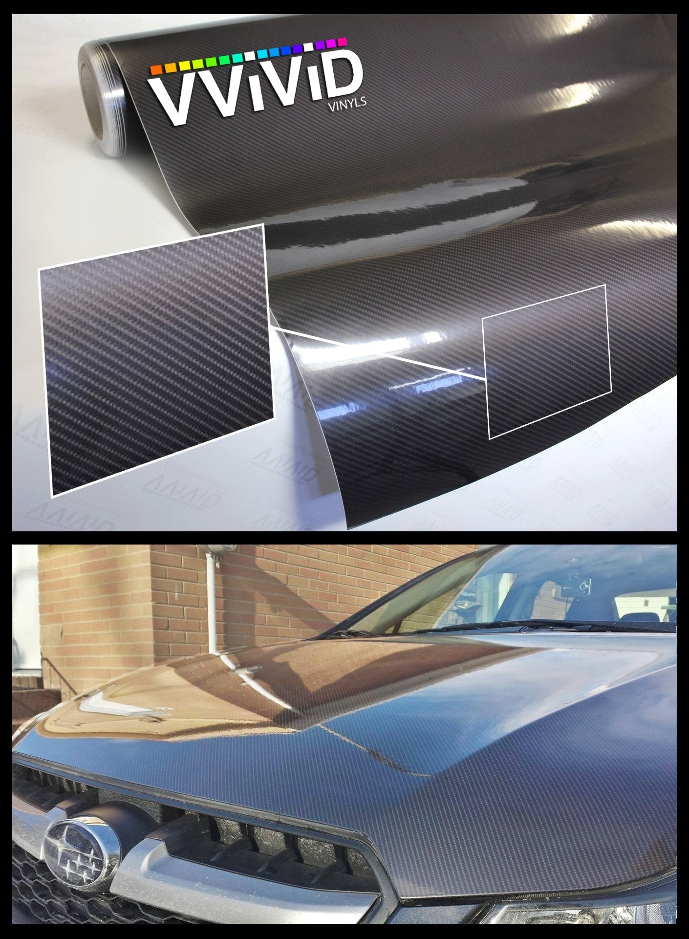 Dark Grey High Gloss Carbon Fiber Tek R Vinyl Wrap Film (25ft x 5ft)
