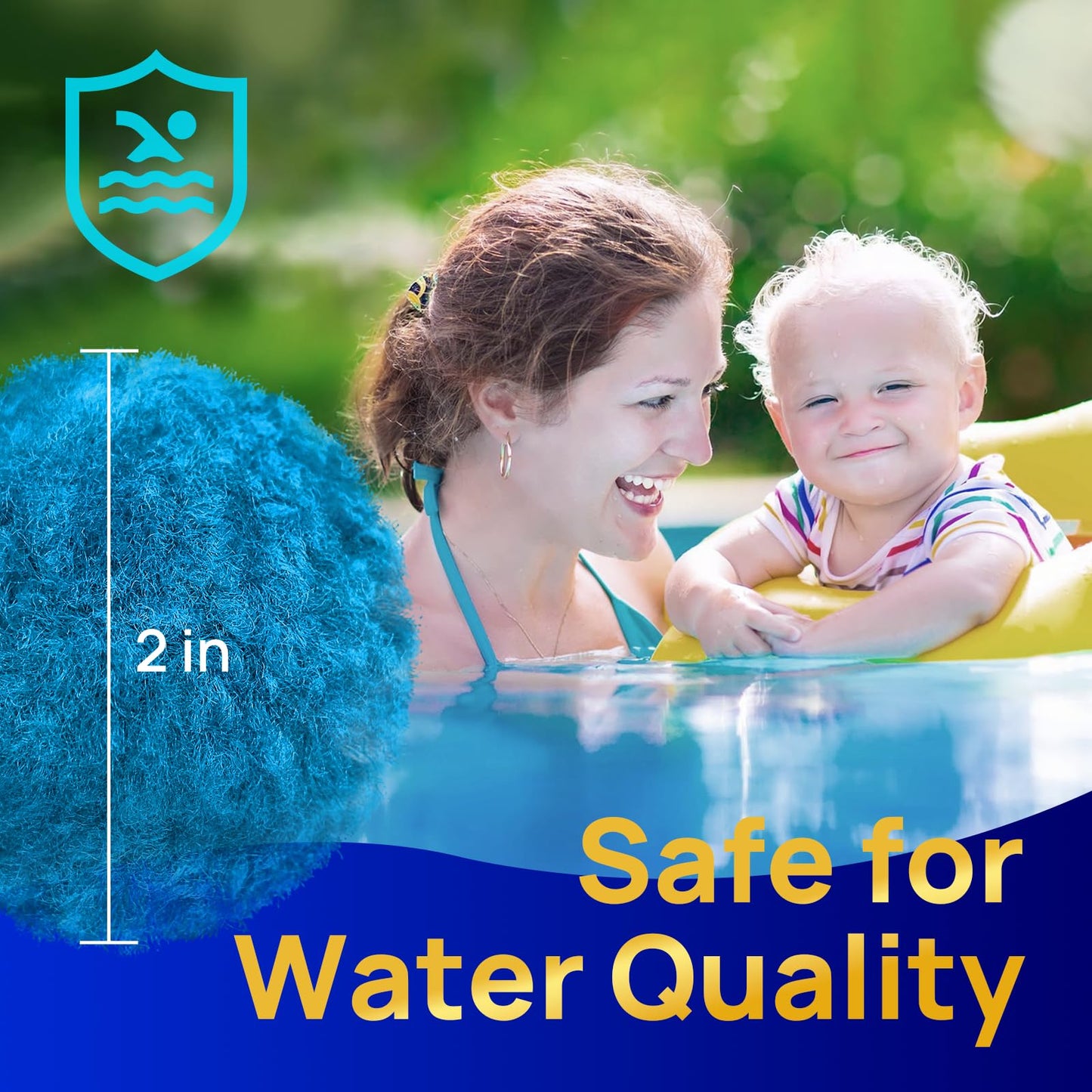 AQUASTRONG Pool Filter Balls for Sand Filter Pump, 3.1 lbs Reusable Sand Filter Balls (Replaces 100 lbs Pool Filter Sand), Efficient Blue Filter Balls for Swimming Pools, Filter Pumps, Aquariums