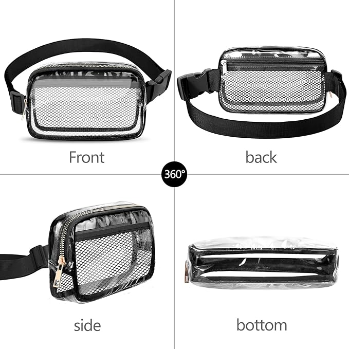 VOROLO Fanny Pack For Women And Men Crossbody Bag Belt Bag with Adjustable Strap Graduation Gifts Clear Pink-1