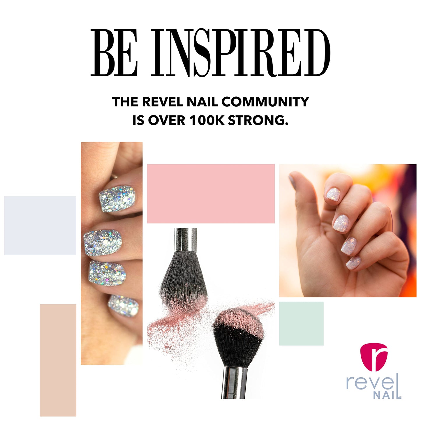 Revel Nail Tool Kit - Dip Powder and Gel Polish Nail Kit, With Cuticle Pusher, Nail File, Buffer, Powder Brush and Nail Clipper Case, Manicure Set
