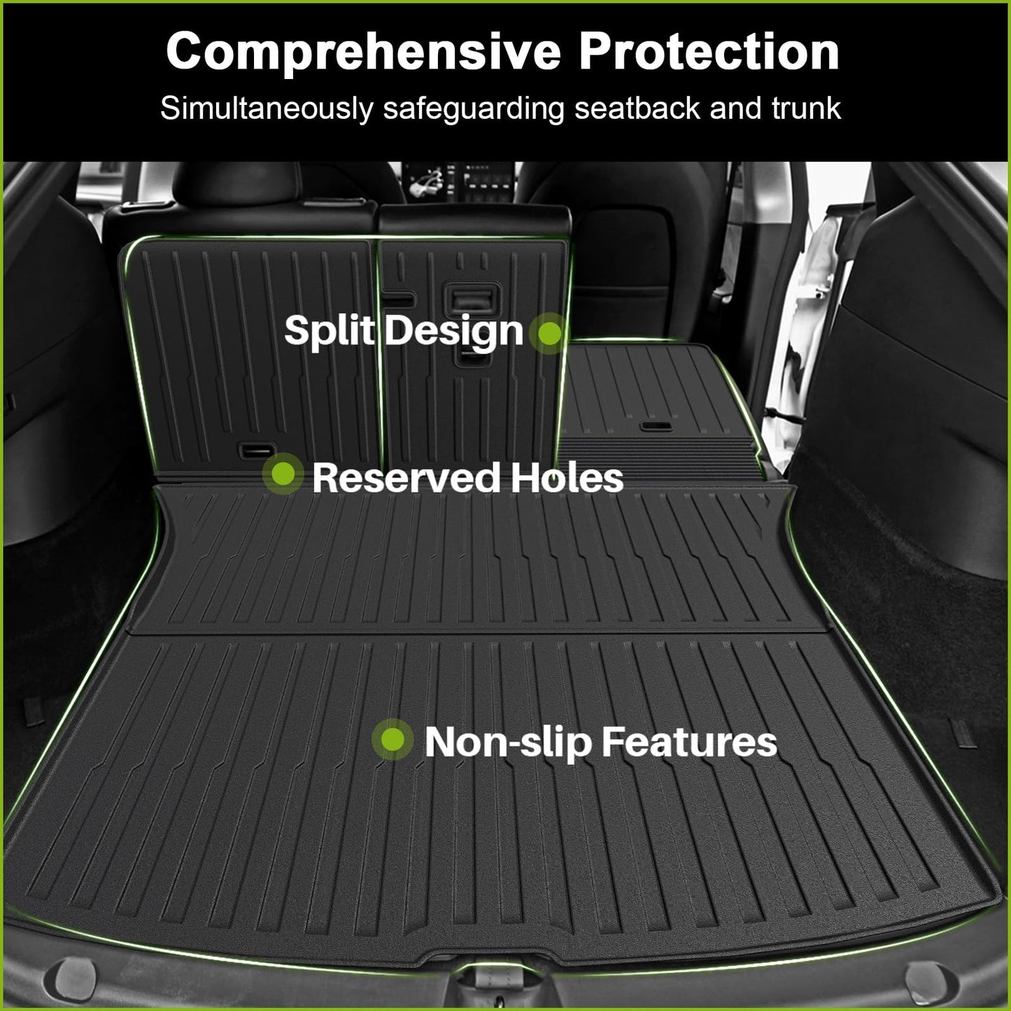 Foronetry Floor Mats for 2025 2026 Tesla Model Y Juniper, 8PCS All Weather Full Set Cargo Liners Accessories, 3D TPE Odorless Floor Mat Trunk Frunk Rear Mats for 5-Seater(Not Fit 7Seat and Standard)