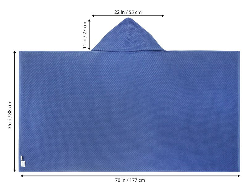 COTTON CRAFT Hooded Bath Towel – Oversized 35 x 70 Waffle Weave Towel with Hood for Adults - 100% Ringspun Cotton Pool Bath Sheet Wrap with Hood - Soft Super Absorbent Quick Dry – 450 GSM – Blue