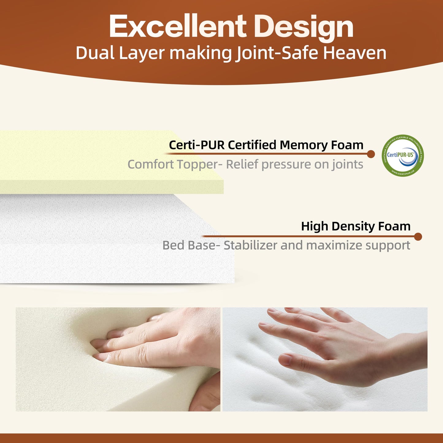 Sytopia XXL 35D Memory Foam Dog Bed for Extra Large Dogs – 7" Thick Orthopedic Pet Couch for Seniors and Big Breeds up to 150 Pounds, with Water-Resistant Liner & Washable Cover – Brown