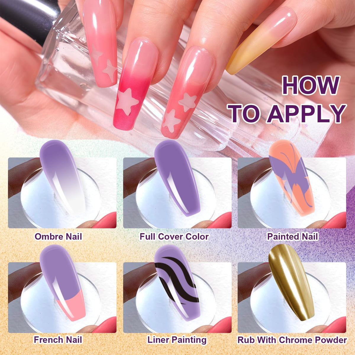 U-Shinein Gradient Painting Gel, 9 Bright Colors Ombre Gel Nail Polish Light Pink Blue Summer Kit Sponging for Pigment Pat Kit Aura Nails French Manicure Soak Off UV Bloom Summer Set
