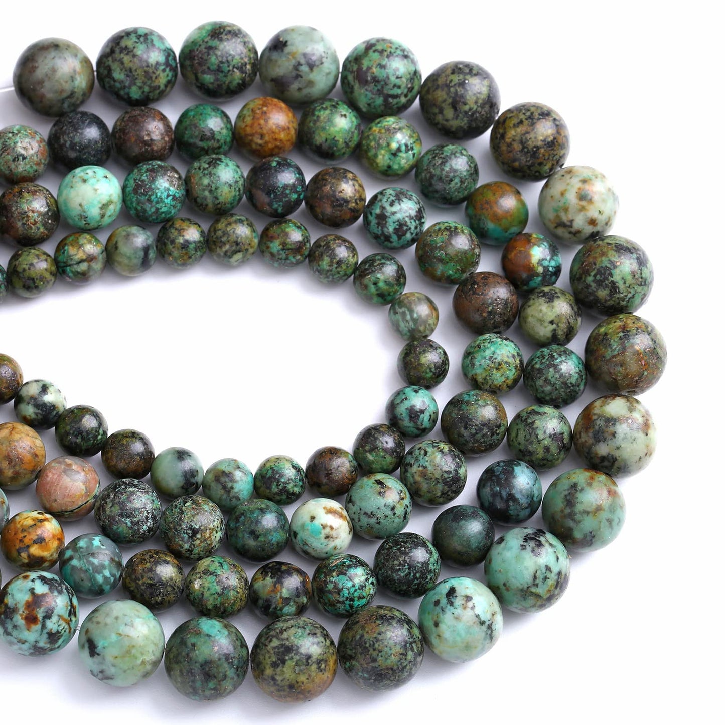 8MM 45PCS Natural Stone Green African Turquoise Spacer Loose Beads for Jewelry Making DIY Bracelet Necklace