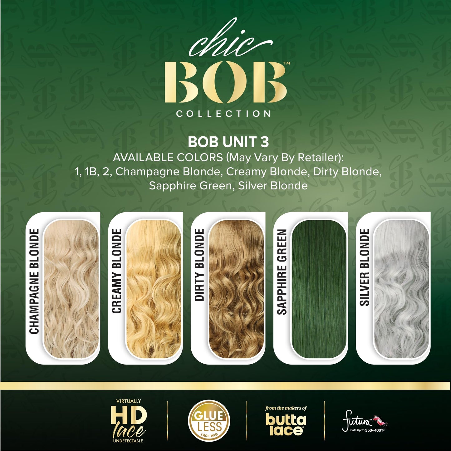 Sensationnel Chicbob Lace Frontwig - Bob Unit 3 Face Framing Glueless Wig Wide 5 Inch Deep Part Synthetic Preplucked Hairline (DIRTYBLONDE)