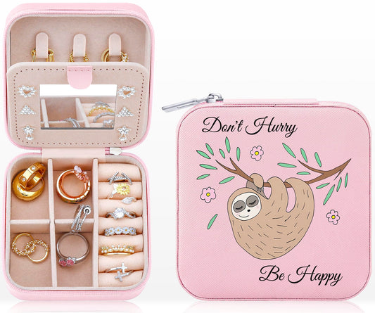 Haoze Sloth Gifts Jewelry Box for Women, Small Travel Jewelry Case Jewelry Holder Organizer Jewelry Box for Lover Gifts(Sloth)