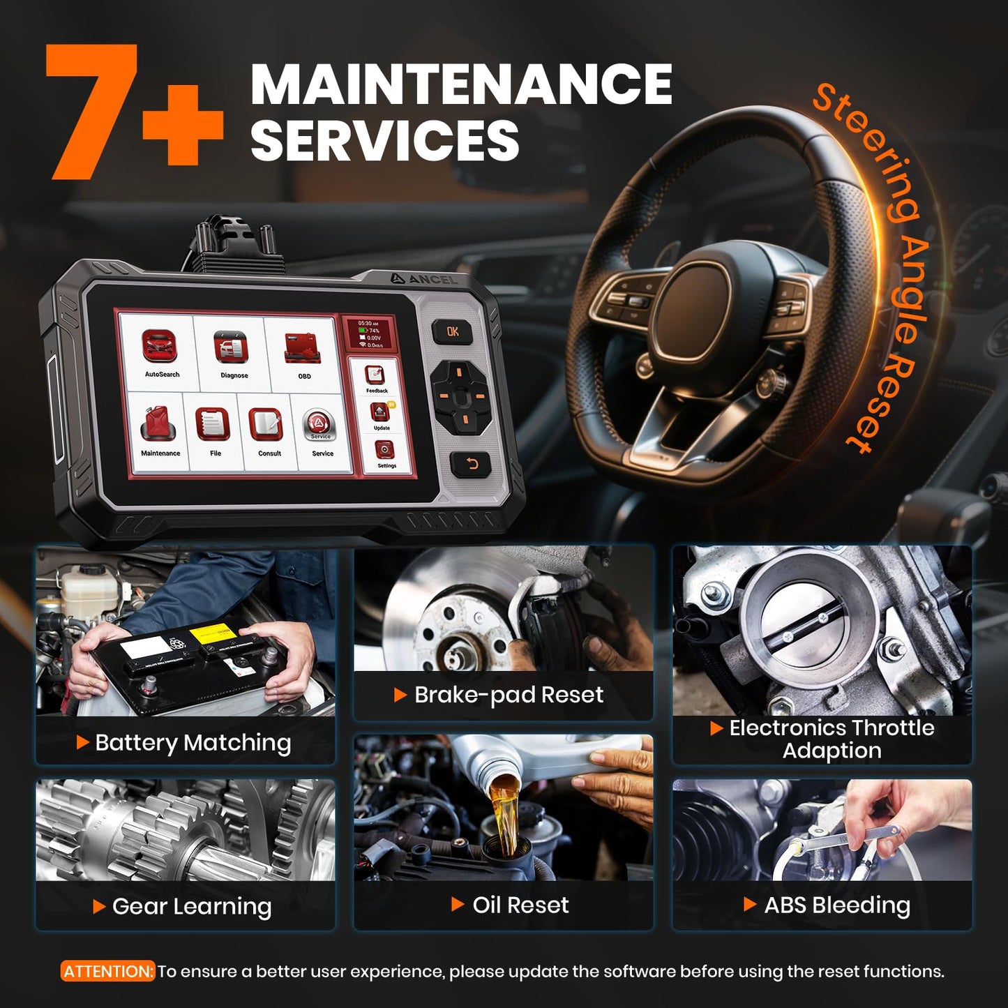 ANCEL FX6000 Bidirectional OBD2 Scanner - ABS, SRS, Transmission & Engine, Car Scanner Diagnostic Tool with Oil/EPB/BMS/SAS Reset, ABS Bleeding, Auto Scan, CAN FD & FCA, Free Update, Report Sharing ﻿
