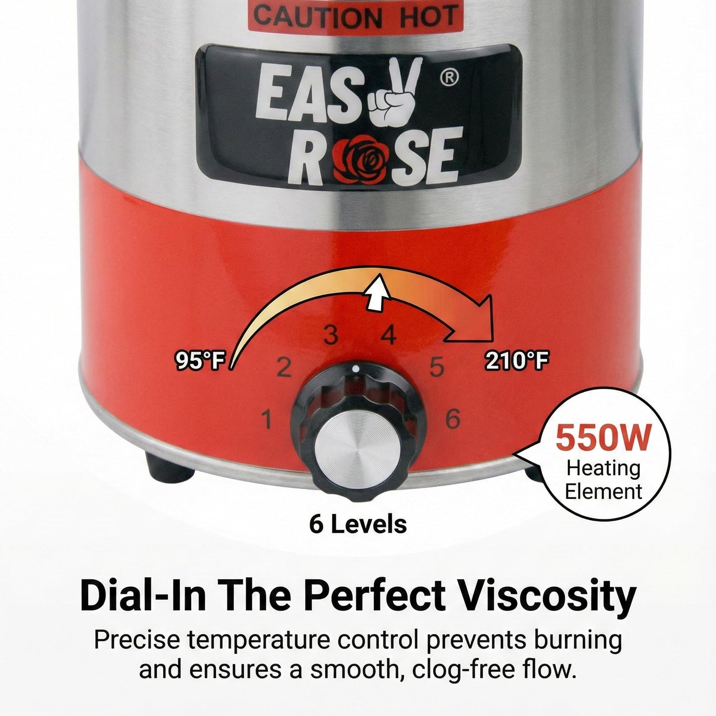 EASYROSE Commercial Electric Nacho Cheese Warmer with Pump - 3.5Qt Stainless Steel Hot Fudge & Cheese Dispenser for Butter, Caramel, Sauce - 120V, 550W