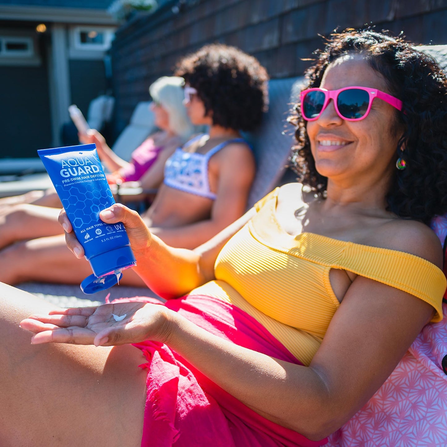 AQUA GUARD Pre-Swim Hair Defense | Protect Hair Before You Swim | Prevents Chlorine Damage + Softens Hair While Swimming | Made in California | Color Safe, Leaves Hair Smelling Great | 5.3 oz
