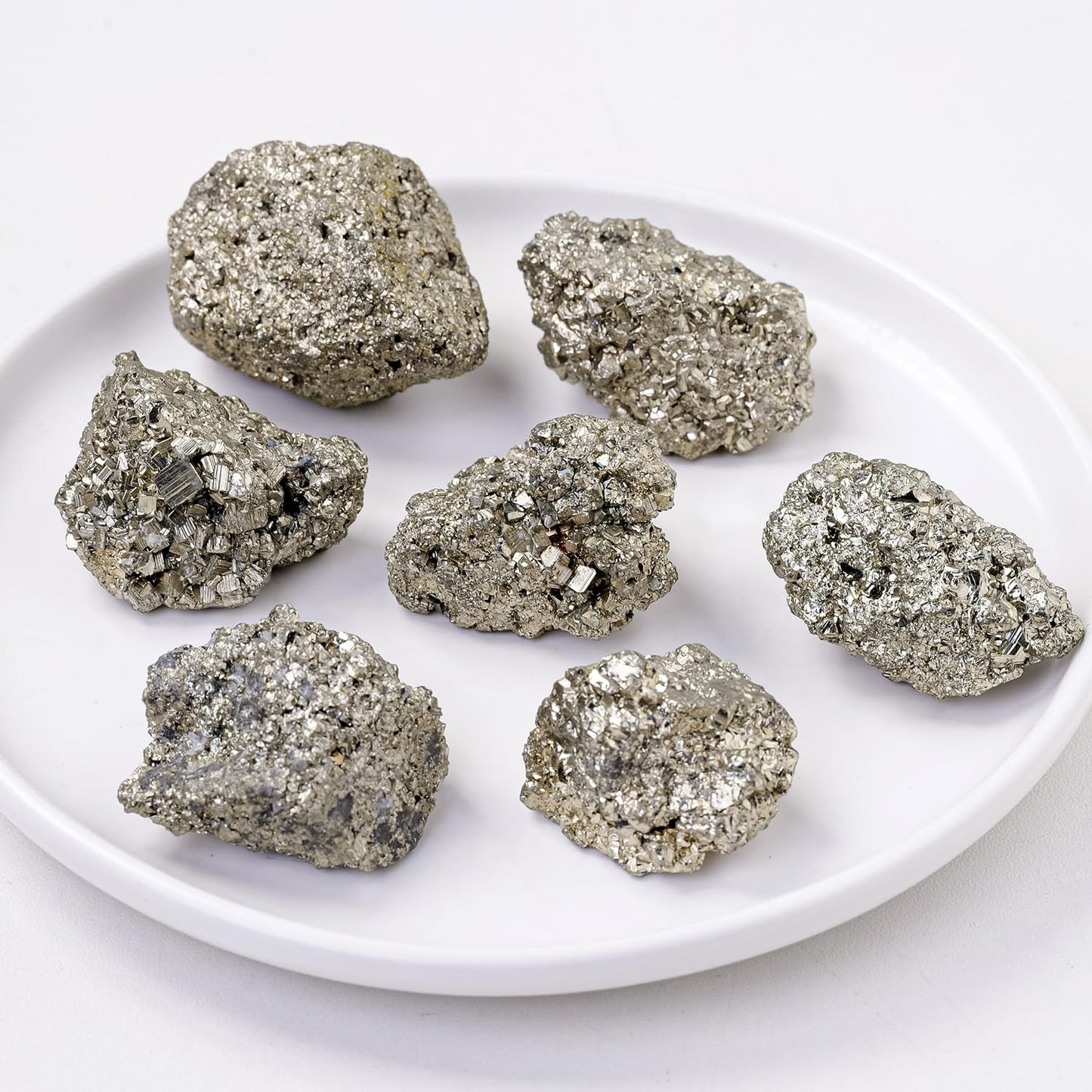 Apengshi Pyrite Raw Crystals 2PCS Natural Rough Rocks Healing Crystal and Stones DIY Raw Stones Meditation Fountain Garden Home Decor