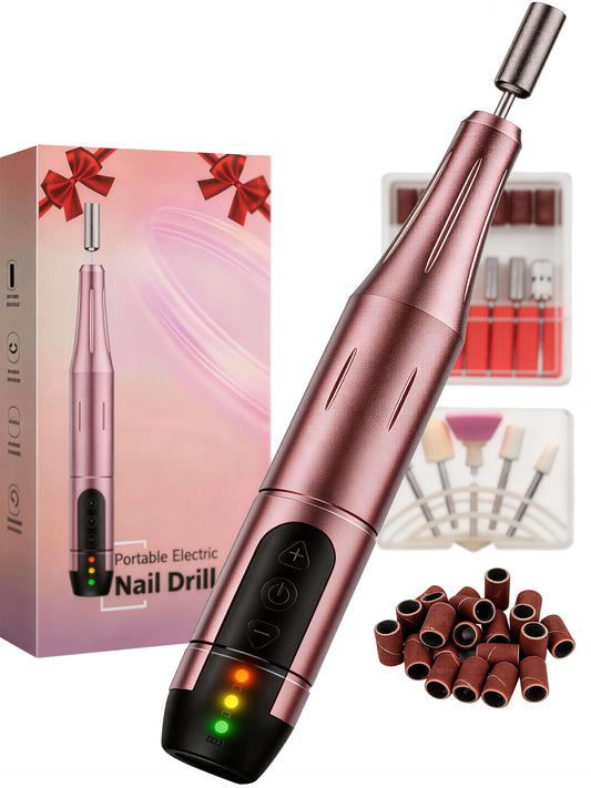 Ruaeoda Cordless Nail Drill Electric File: Professional for Acrylic Gel Dip Powder Nails Portable Nail Drill Machine Kit for Manicure Pedicure Nail efile Set Portable Electric Pedicure Kit