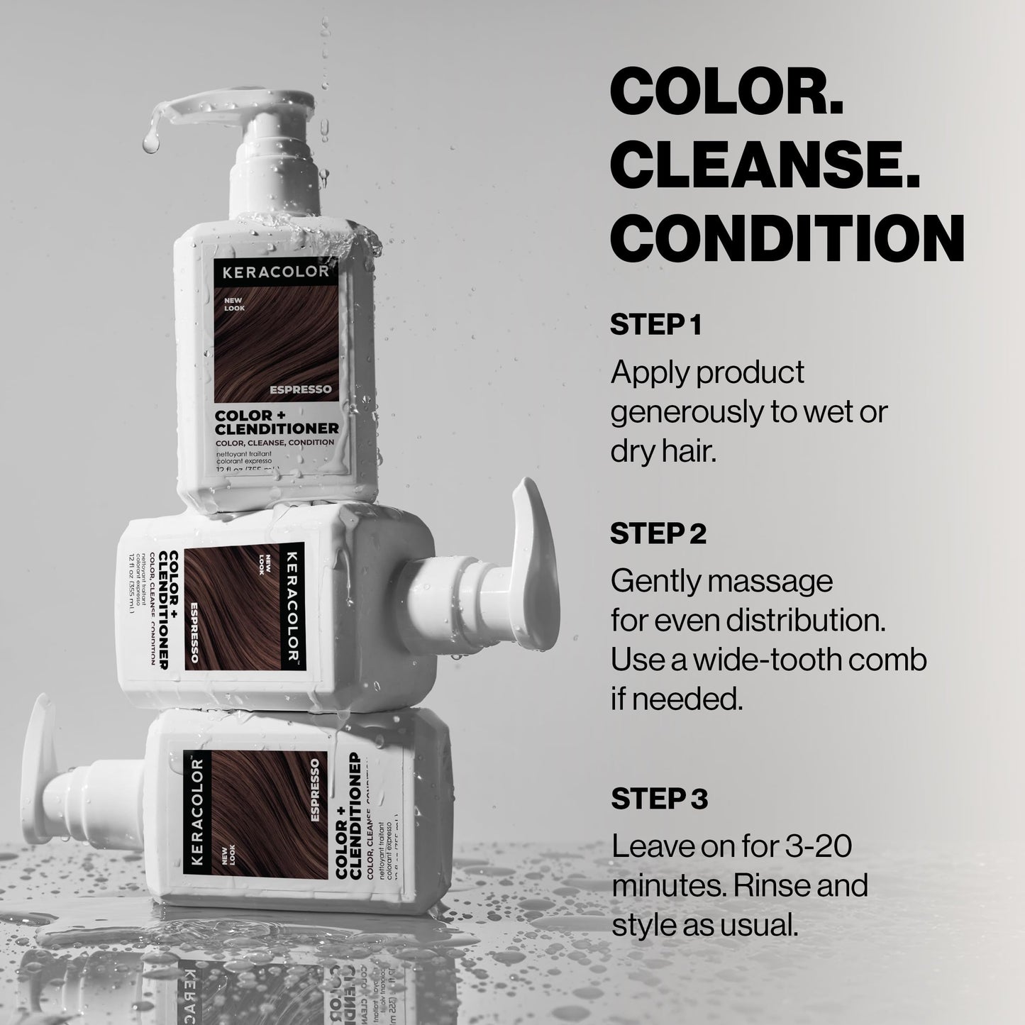 Keracolor Clenditioner ESPRESSO Hair Dye - Semi Permanent Hair Color Depositing Conditioner, Cruelty-free, 33.8 Fl Oz