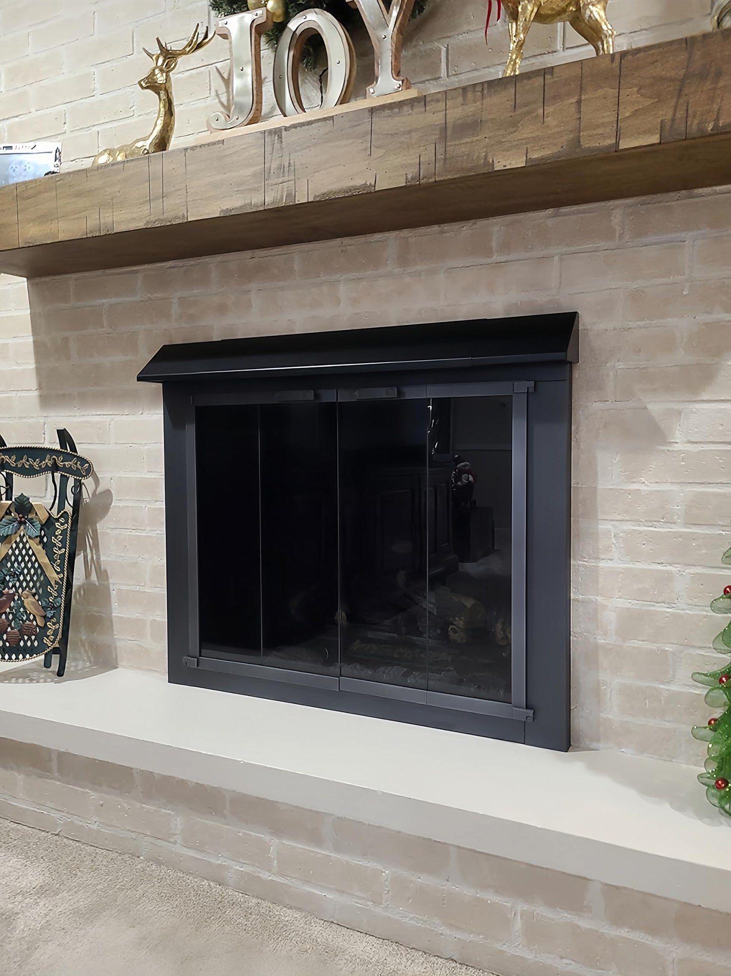 Americangaslogs Black Adjustable Fireplace Hood for 28 to 48" Harmony Burners Fireplace Hood Heat Shield （Patent Applied）
