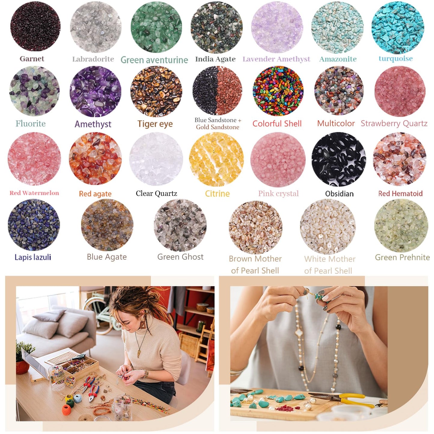 400pcs Natural Chip Stone Beads for Jewelry Making Red Hematoid 5-8mm Irregular Gemstones Healing Crystal Loose Rocks Bead Hole Drilled for Ring Earrings Necklace Bracelet Making DIY Art Crafts