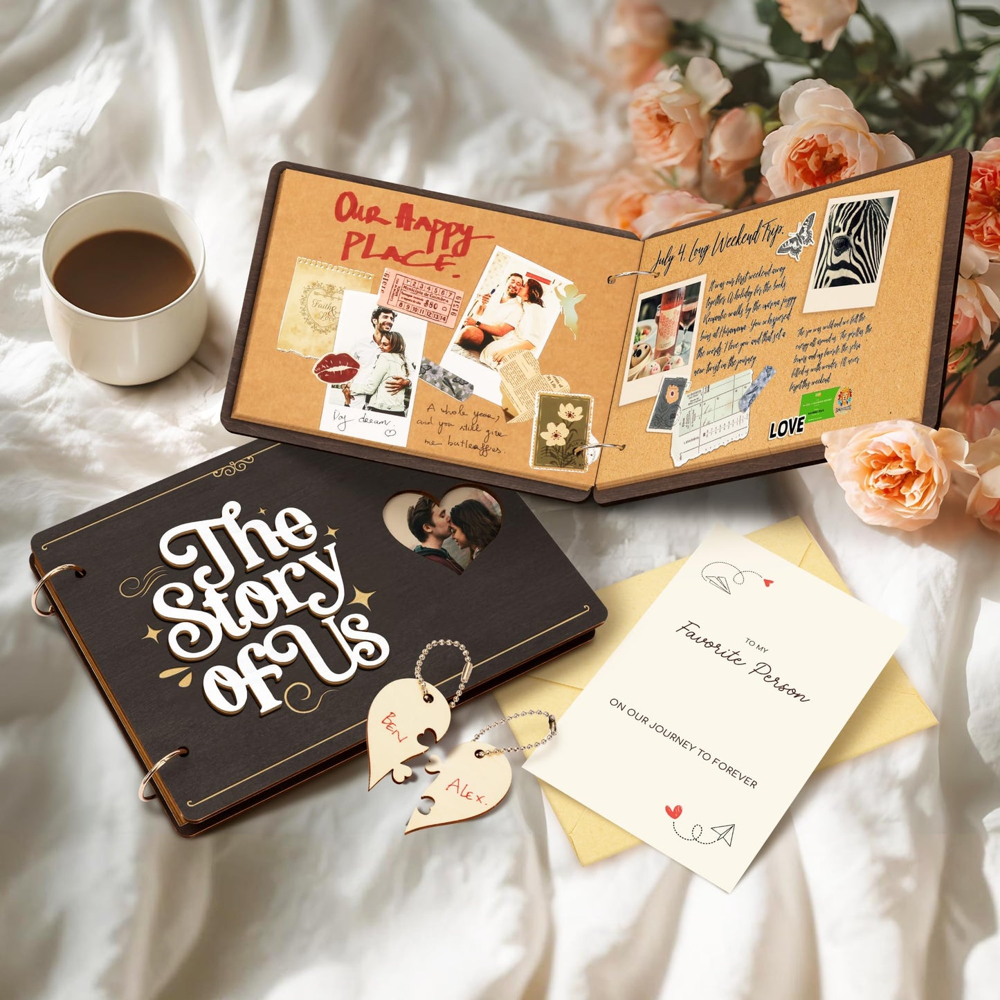 Stofinity The Story Of Us Anniversary Scrapbook - Couple Photo Album Journal, Wedding Gifts For Couples 2026, Anniversary Relationship Gifts For Him Her, Christmas Valentine Day Gift For Wife Husband