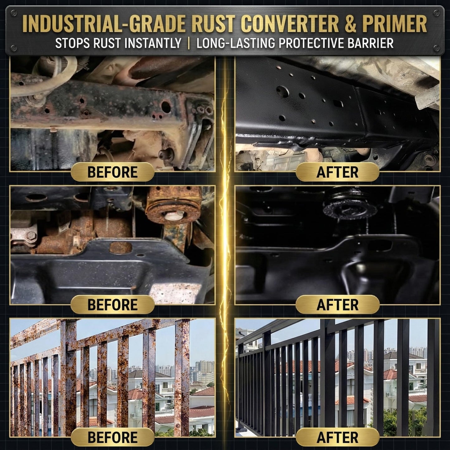 2 in 1 Rust Converter & Metal Primer, 35 oz Black Rust Reformer Paint for Metal, Trailer, Truck Frame, Car Chassis, Ultra Rust Encapsulator & Inhibitor, Heat Resistance Rust Neutralizer & Conversion