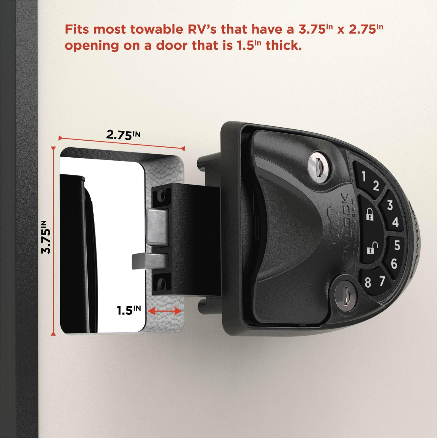 RVLOCK V4 Durable Metal RV Door Lock with Keypad and Remote, Premium Replacement for Trailers, Secure and Convenient Keyless Camper Door Lock Replacement, Patented Security Technology