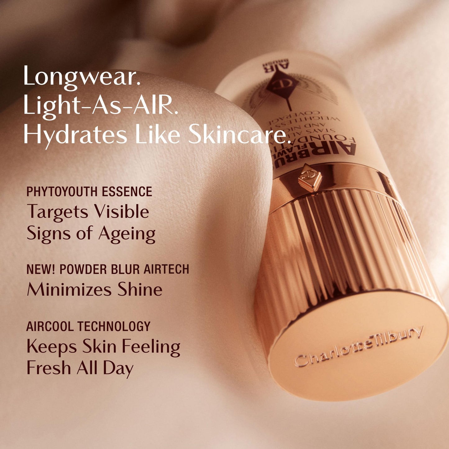 Charlotte Tilbury Airbrush Flawless Matte Foundation - Full Coverage Liquid Makeup with a Natural-Matte Finish - Smoothes & Blurs Pores - Waterproof & Transfer Resistant - 13 Warm