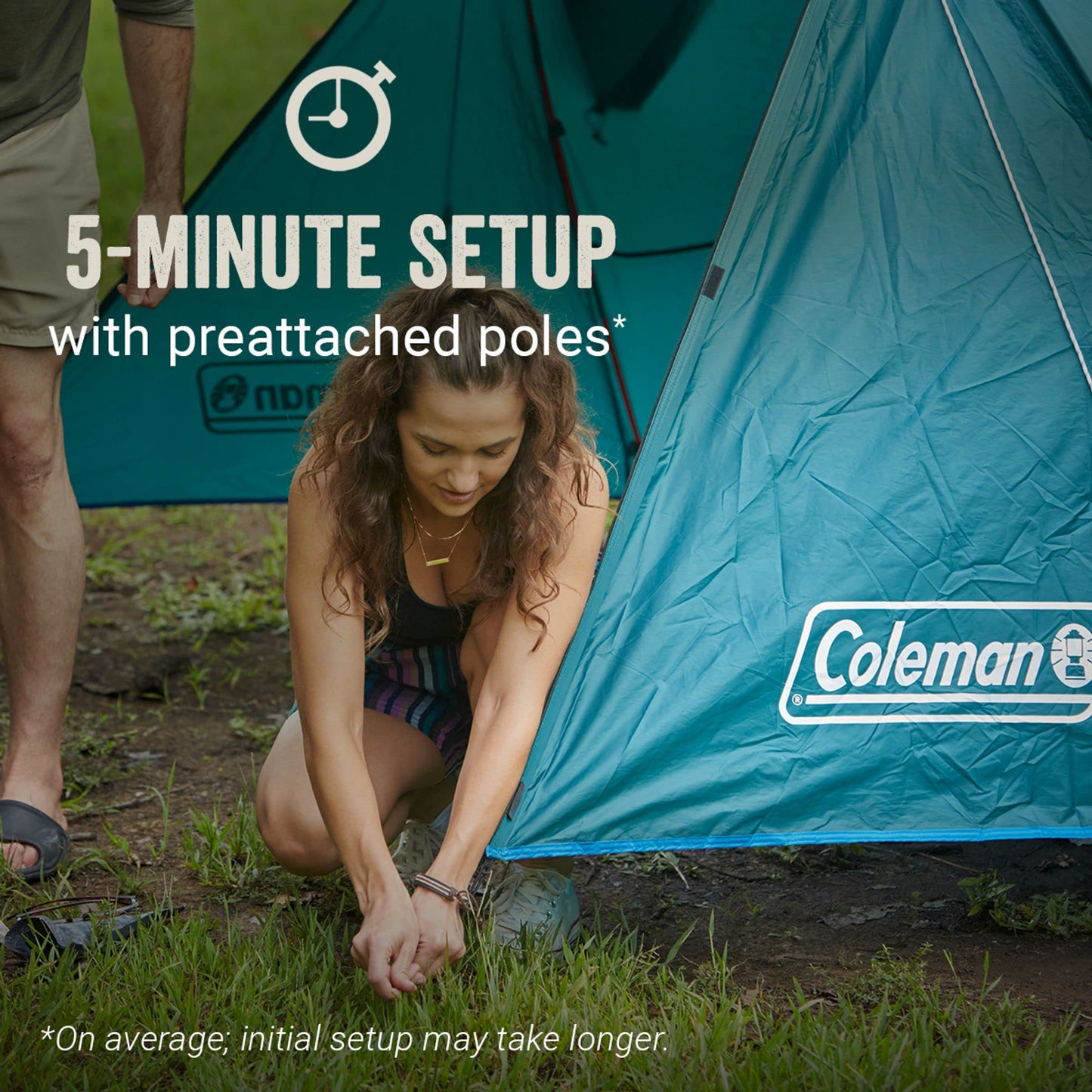 Coleman Skydome Tent with Full-Fly Weather Vestibule, Weatherproof 4/6 Person Tent Sets Up in 5 Minutes & Protects from Water, 20% More Headroom