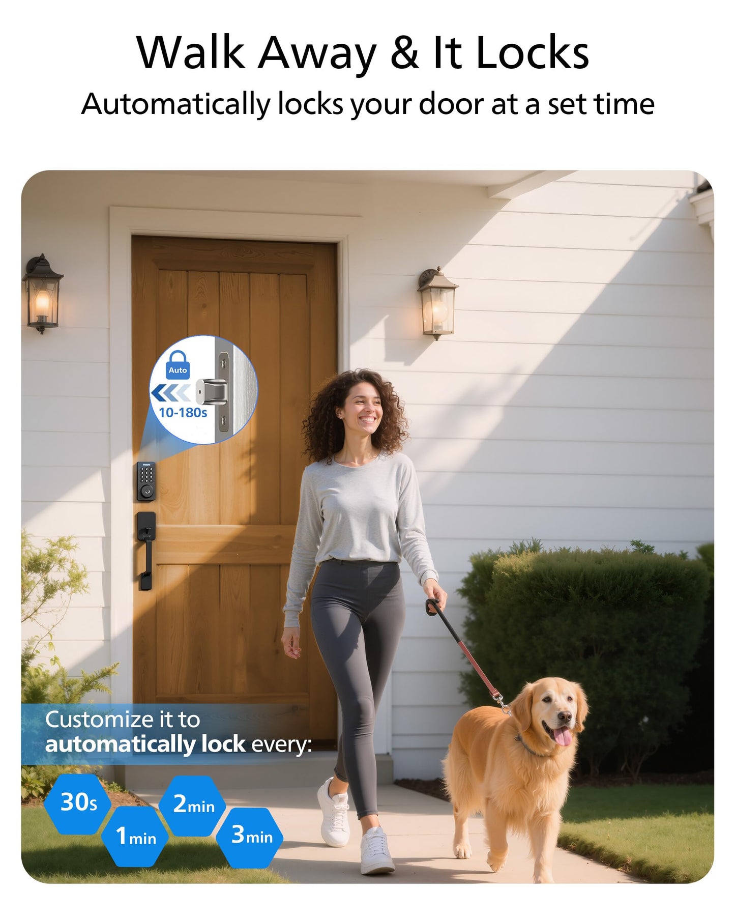 Philips Wi-Fi Smart Door Lock Deadbolt with Handle Set, Keyless Entry Door Lock for Front Door Set, Portable Fingerprint Door Lock with App Control, IP53 Waterproof, Auto Lock, Alexa Voice Control