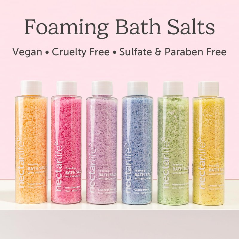 Foaming Bath Salt - Epsom Salts - Peppermint Aromatherapy - 4.6 oz - Moisturizing - Relaxing - Vegan - Paraben Free (Ocean Breeze)