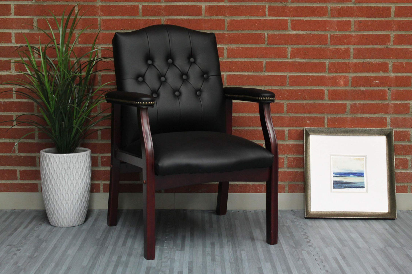 Boss Office Products Ivy League Executive Guest Chair, Black, 250