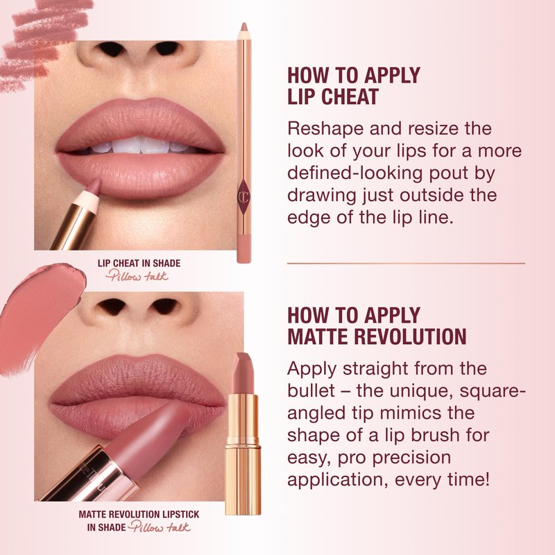 Charlotte Tilbury Lip Cheat Lip Liner Pencil - Gives Lips a Fuller-Looking, Defined Pout - Enriched with Jojoba Oil & Hyaluronic Acid - Waterproof, Smudge-Proof & Transfer-Proof - Love Trap