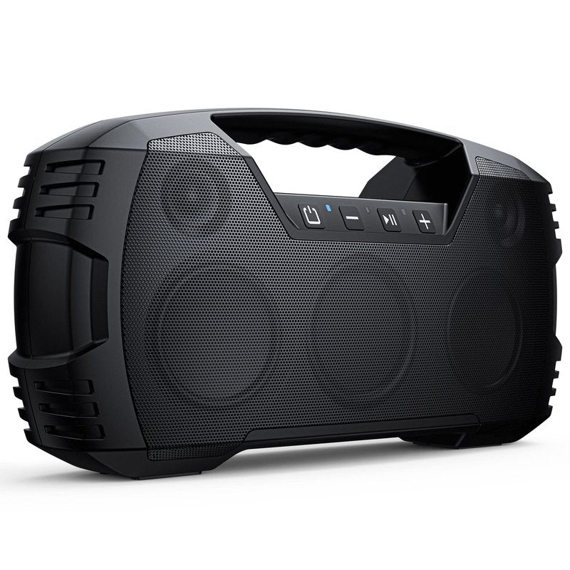 IPX7 Waterproof Outdoor Bluetooth Speaker, Wireless, 90W(Peak), 32H Playtime, Floating Design, Deep Bass & Loud Stereo Sound, Portable with Handle, Rugged for Pool, Beach, Kayaking, Hiking, Black