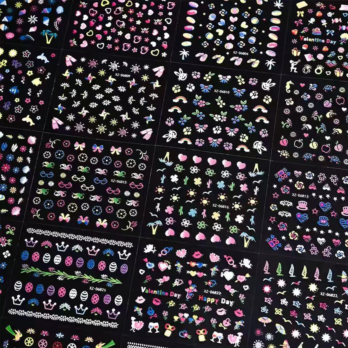 30 Sheets Summer Nail Stickers for Nail Art Beach 3D Self-Adhesive Sea Wave Nail Decals Flower Butterfly Design Watermelon Nail Art for Women DIY Manicure Decorations Supplies