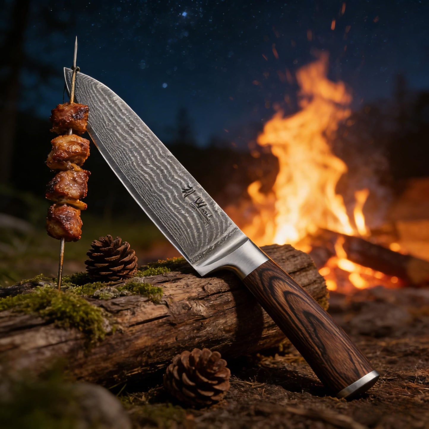 Wakoli EDIB 4-Piece Damascus Knife Set – Professional Chef Knives Set with VG10 Core Blades, 67-Layer Damascus Steel and Ergonomic Pakkawood Handles – Premium Kitchen Knives in Elegant Gift Box