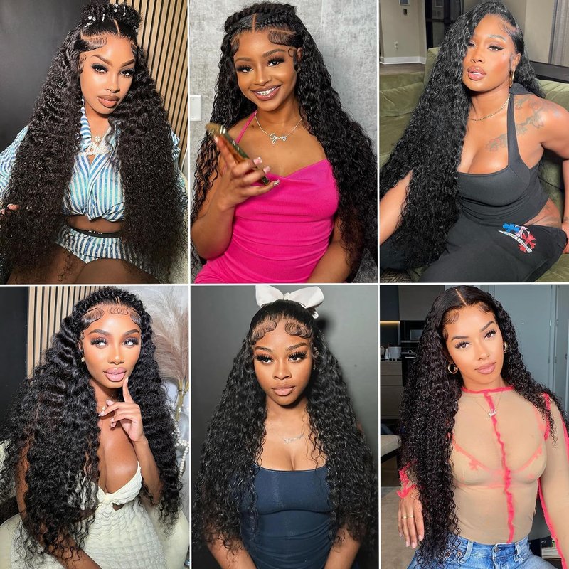 Cranberry Hair Deep Wave Bundles Human Hair Brazilian Virgin Deep Curly Weave Virgin Hair Bundle Deep Wave One Bundle 22 Inch Wet and Wave Hair Extensions for Women Nature Black