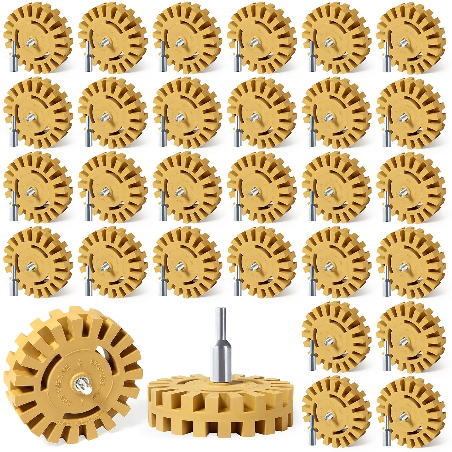 CowboyBOB 30 Pack Decal Remover Eraser Wheel Rubber Eraser Wheel for Drill Removes Car Stripes Vinyl Tapes and Graphics Rubber Eraser Wheel Tool Kit for Cars, RV, Motorcycles Sticker Remover Tool