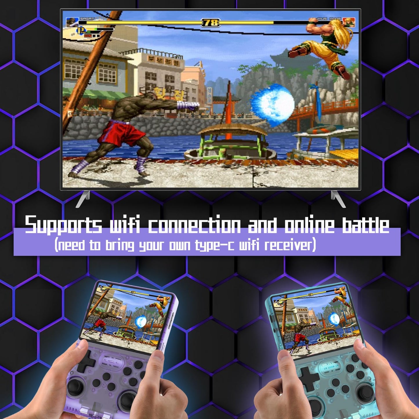 RegiisJoy R40S PRO 30000 in 1 Handheld Game Console 3.5 inch IPS Screen Mini Retro Console 3800mAh Portable Pocket Arcade 45 simulators 256G TF Card