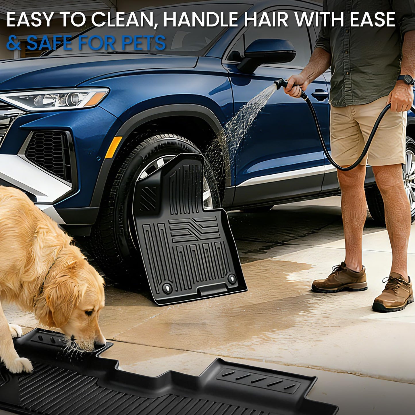 JOULARISE Floor Mats Set for Hyundai Tucson 2022-2025 2026 Hybrid Version (Not fit Gas and PHEV), All Weather TPE Cargo Liner Backrest Mat Trunk Mat Door Sill Guards Accessories (Hybrid Model)