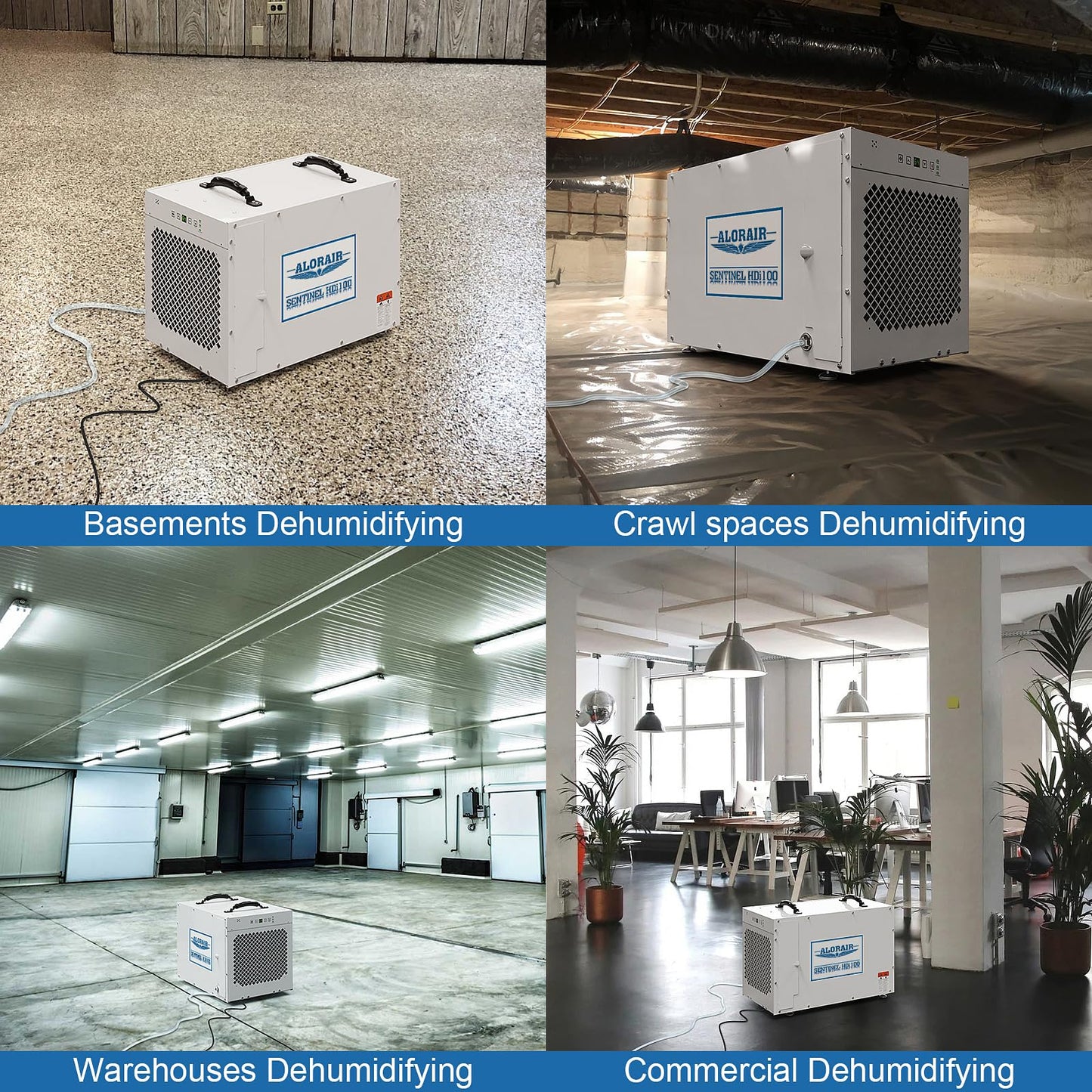 ALORAIR Sentinel HDi100 Commercial Dehumidifier with Pump, 220 Pints Whole Homes Dehumidifier for Crawl Spaces, Basements, up to 2,900 sq. ft. cETL