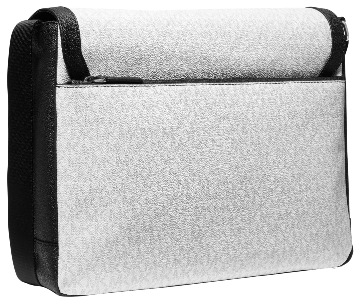 Michael Kors Malone Signature Logo Cargo Messenger Bag, Light Gunmetal/Bright White