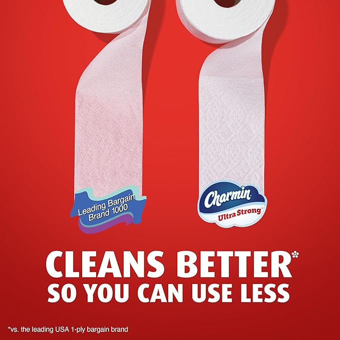 Charmin Toilet Paper Ultra Strong, 12 Mega Rolls = 48 Regular Rolls, 2-ply Bath Tissue