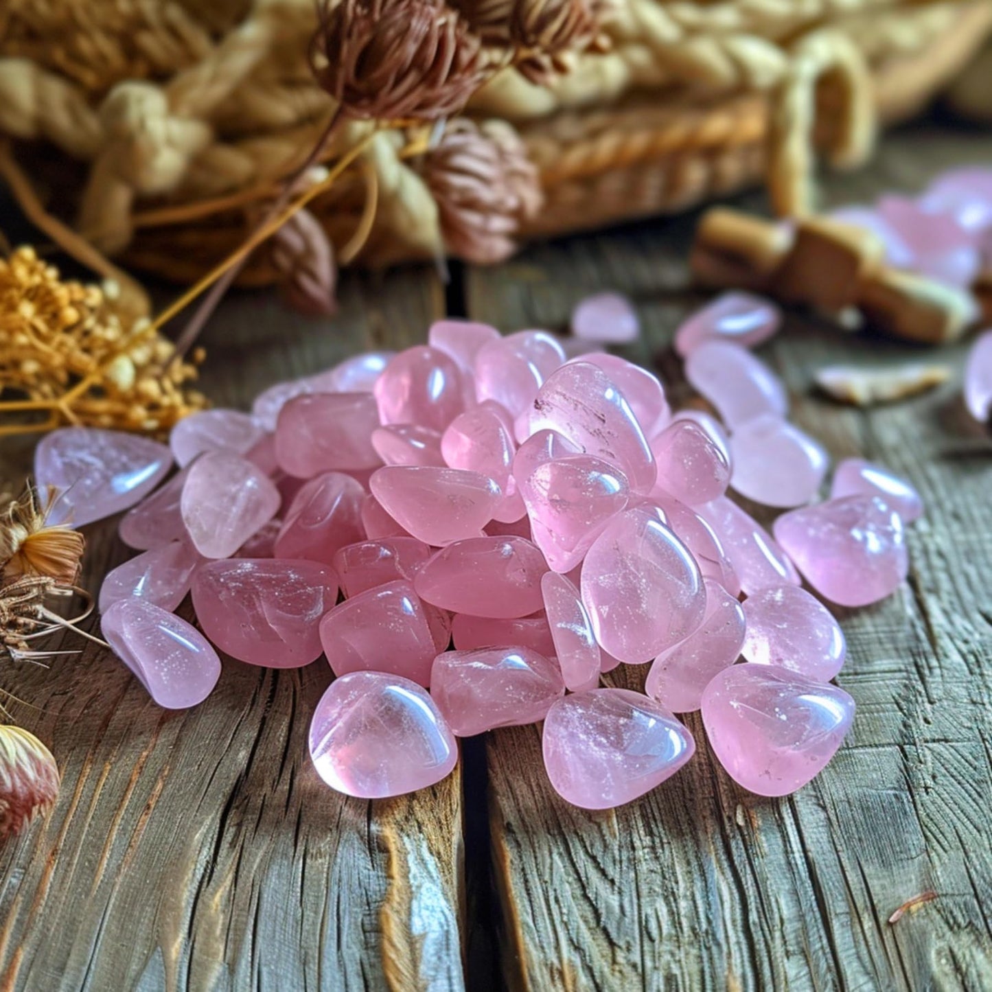 SigMntun Polished Rose Quartz Crystal Chips 200 Pcs - 0.3" 10 oz Tumbled Stone Chips Crushed Sea Glass Stones Healing Reiki Crystal Jewelry Making Home Decoration