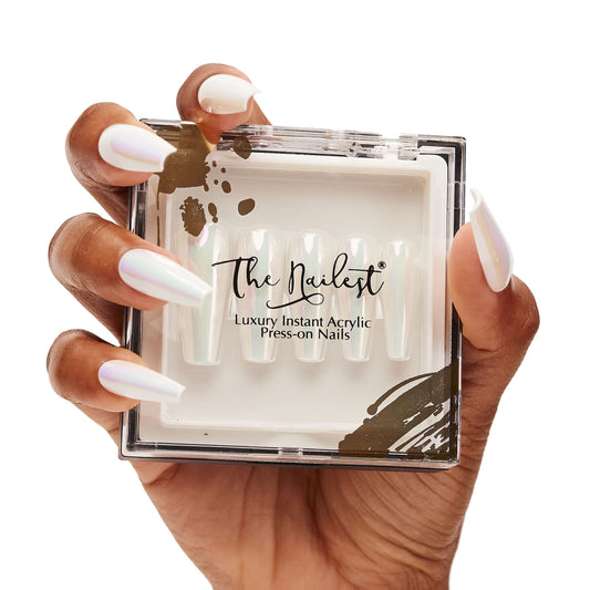 The Nailest - Instant Luxury Acrylic Press-on Nails-C-curve Long Coffin- Unicorn Chrome