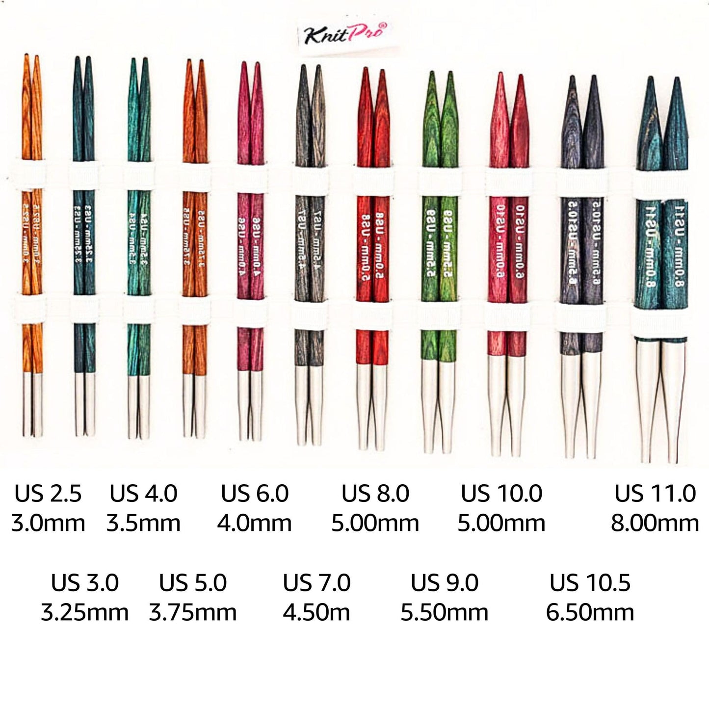 KnitPro Dreamz Regal Set 4 inch Circular Knitting Needles Size 2.5, 3, 4, 5, 6, 7, 8, 9, 10, 10.5, 11 Interchangeable, 5 Cables, 8 Caps, 4 Keys, 2 Connectors, Fabric Case with Project Bag