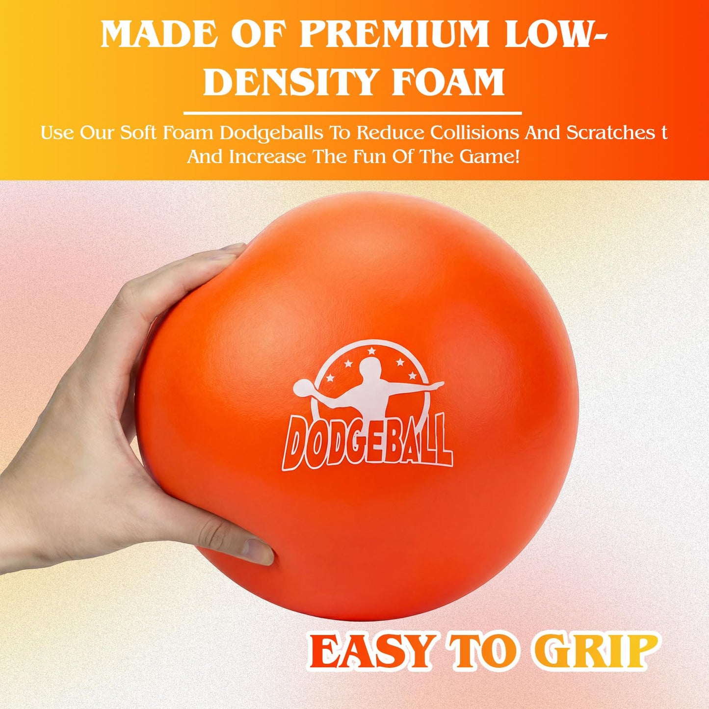 Jerify 6 Pcs Foam Dodgeball Set 8 Inch Soft Skin Playground Dodgeballs Bulk, Low Density Foam for Non Sting GaGa Pits, Dodgeball, Sports Equipment for Kids and Adults