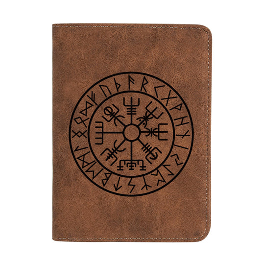 Vikings Gift Leather Passport Holder for Men Personalized Engraved Passport Holder, Nordic Norse Amulet Wallet, vikings Warrior Wallet Norse Gods Gifts (Vikings)