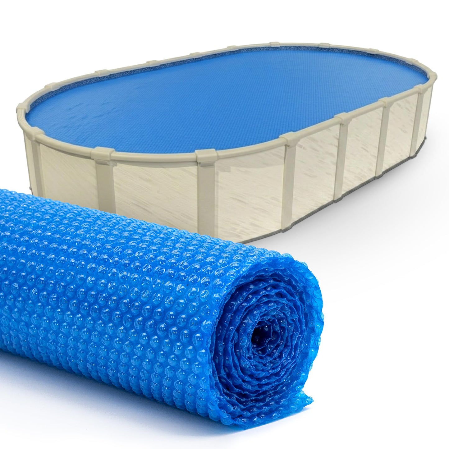 Sun2Solar Blue 12 ft x 24 ft Oval Pool Solar Cover | 8 Mil | Heat Retaining Blanket for Inground and Above Ground Swimming Pools | Harness The Sun's Energy to Heat Pool | Bubble Heating Blankets