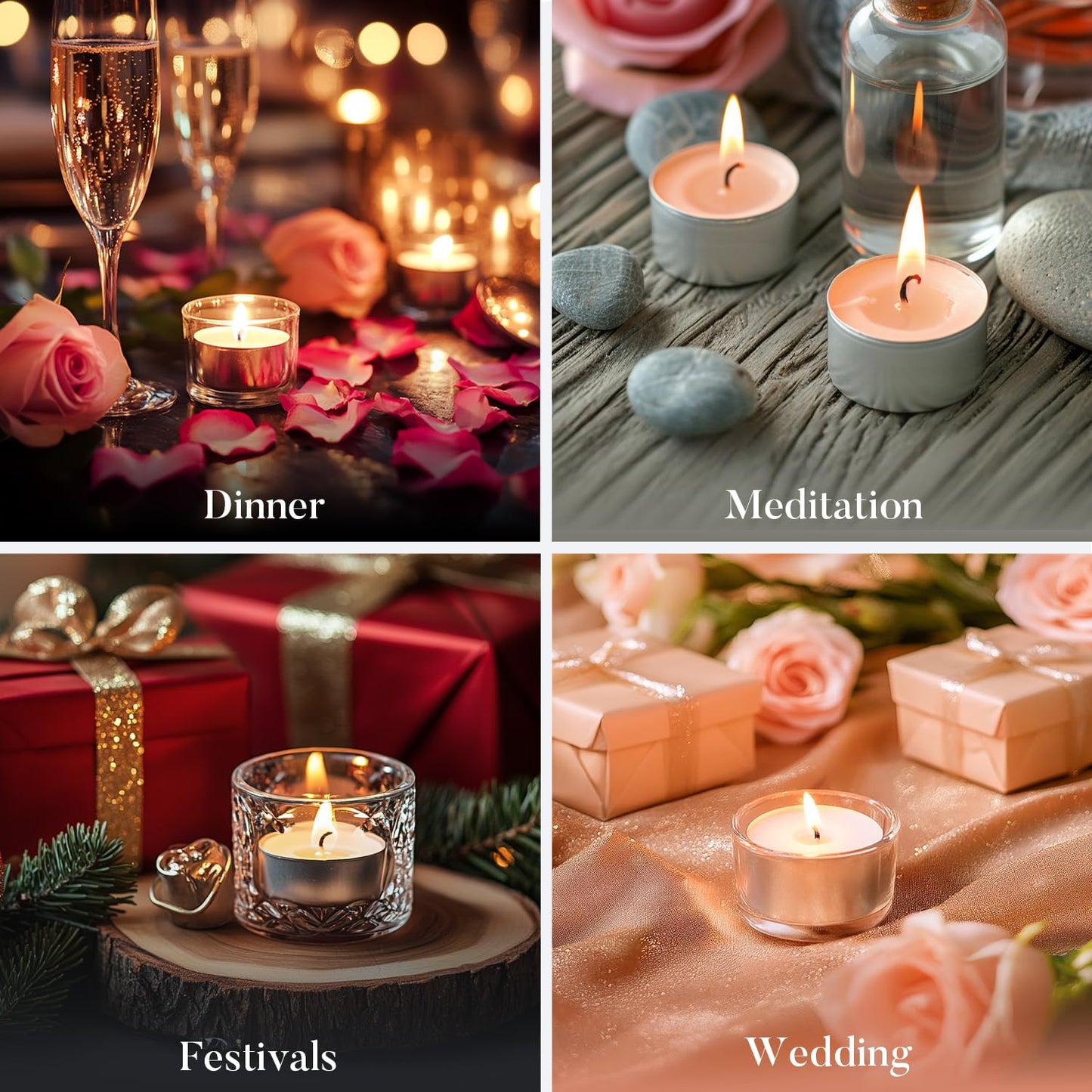 Unscented Tea Lights Candles 200 Pack,6 Hours Long Burning White Tea Candles Bulk,Non-Paraffin, Clean Burn, Smokeless, Palm Tealight Candles for Wedding,Centerpiece,Christmas Lights,Home Dceor