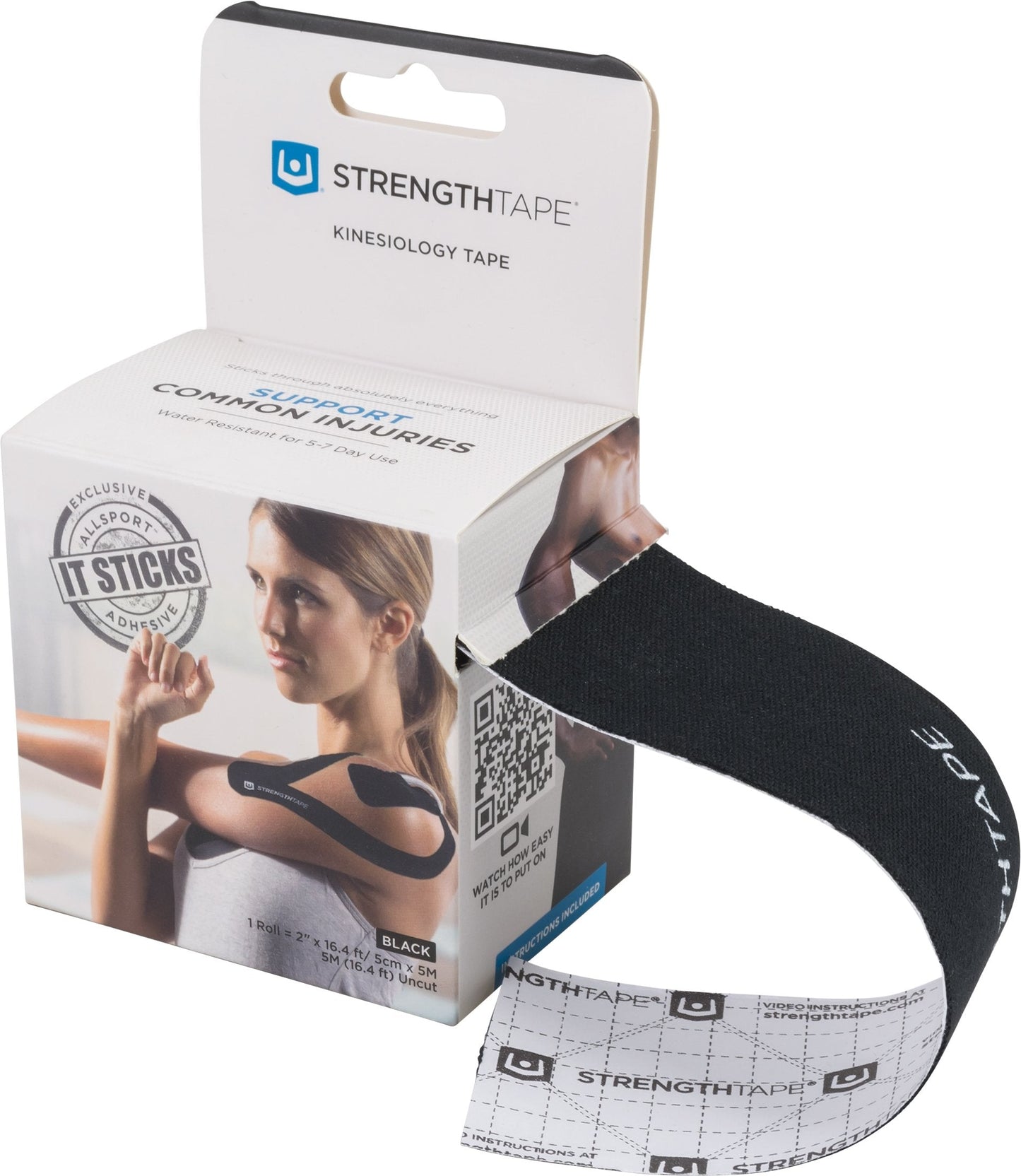 StrengthTape Kinesiology Tape - 16.4' (5m) Roll of 10" Precut Strips - Beige"
