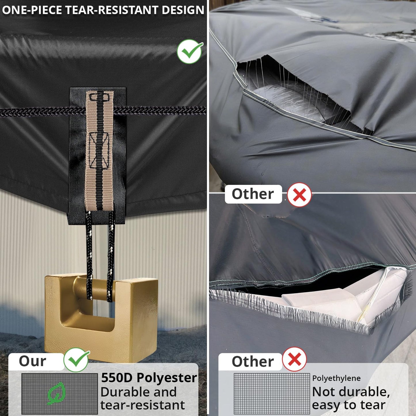 QH.HOME 550D 12x24 Ft Rectangular Pool Cover [Upgraded Tear Resistant & Quadruple Windpoof]wth Pre-Installed Winch and Rope,Pool Covers for Above Ground Pools Rectangle-Snug Fit&Waterproof Protection